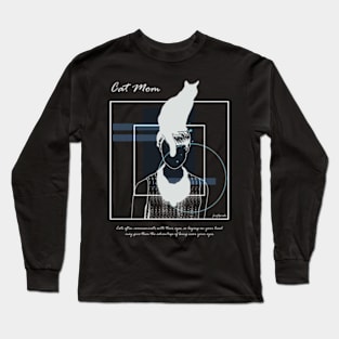 Cat sitting on a girl head version 5 Long Sleeve T-Shirt